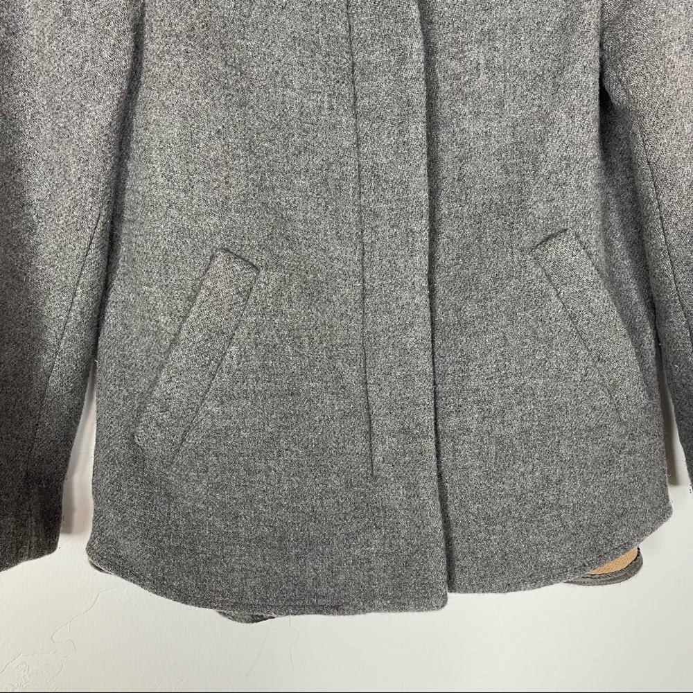 Zara Basic Jacket Coat Solid Gray‎ Zip Down Hoode… - image 7